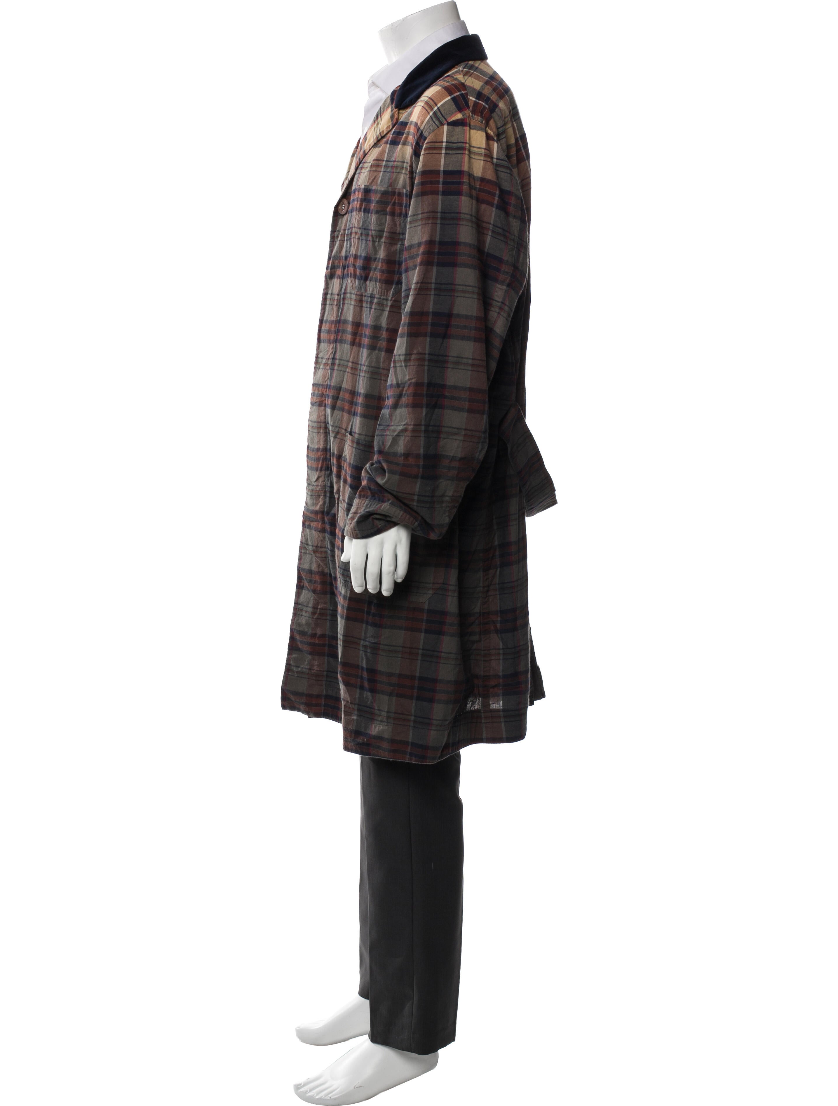 Sacai Plaid Print Overcoat