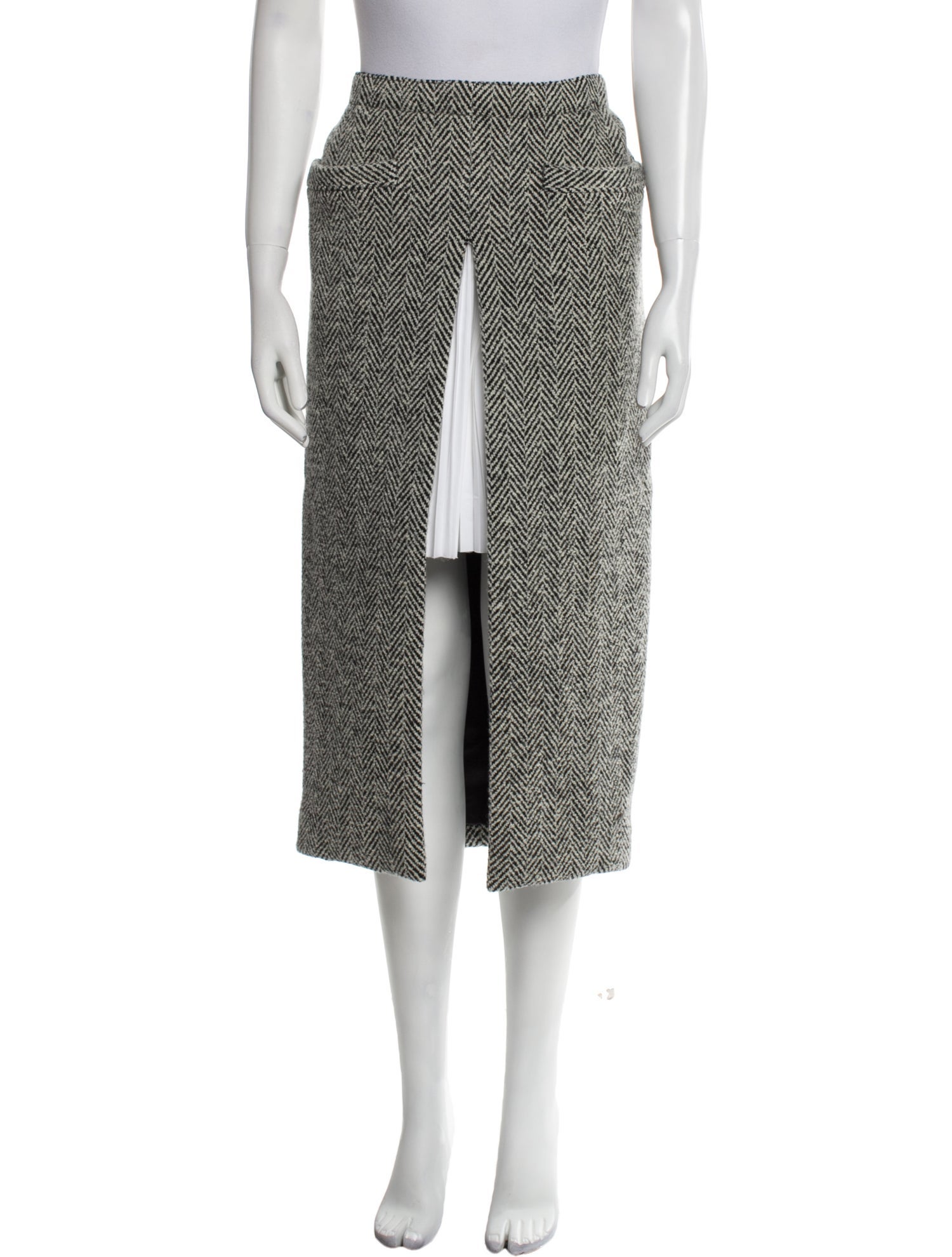 Sacai Wool Midi Length Skirt