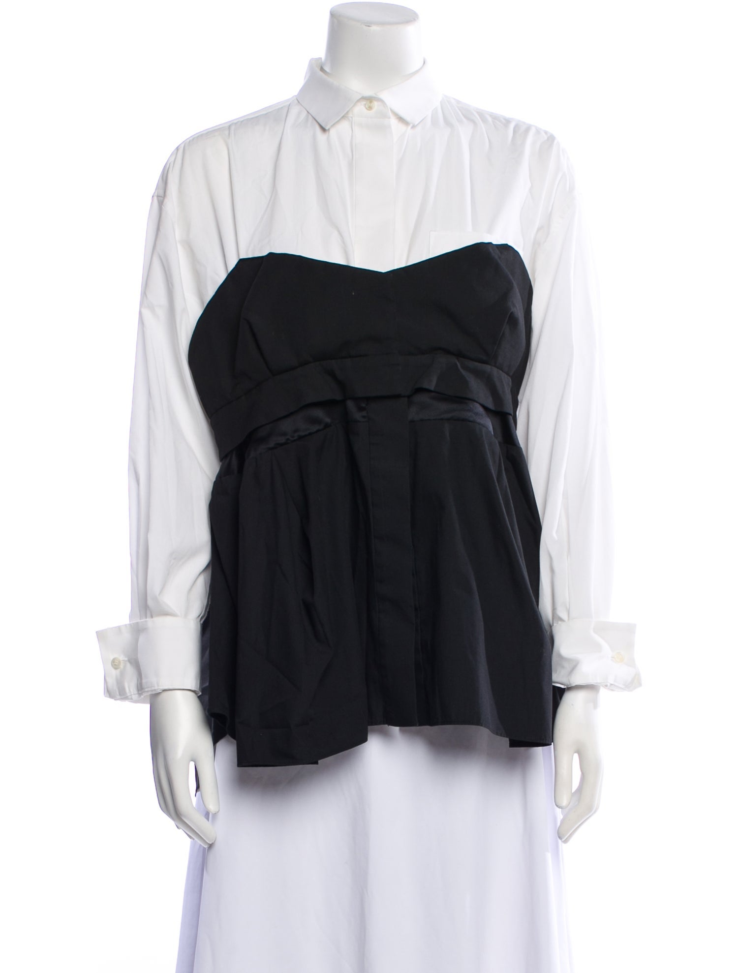 Sacai Mock Neck Long Sleeve Blouse