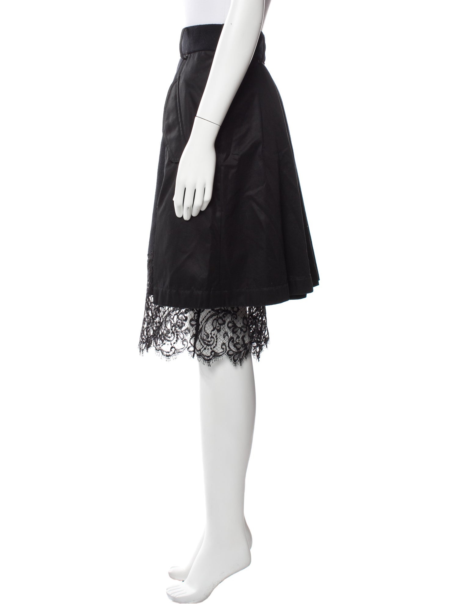 Sacai Lace Trim Embellishment Knee-Length Skirt