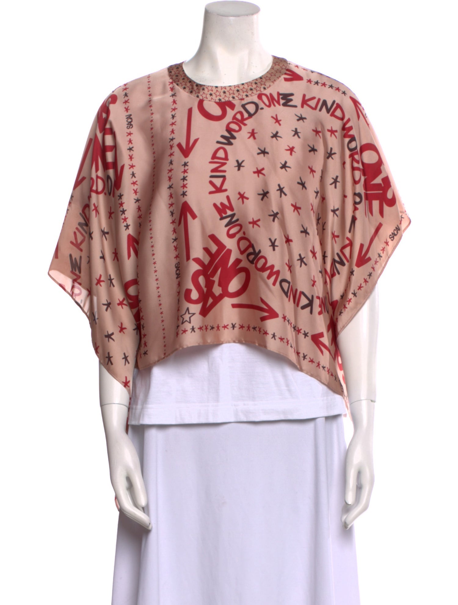 Sacai Printed Crew Neck Blouse w/ Tags