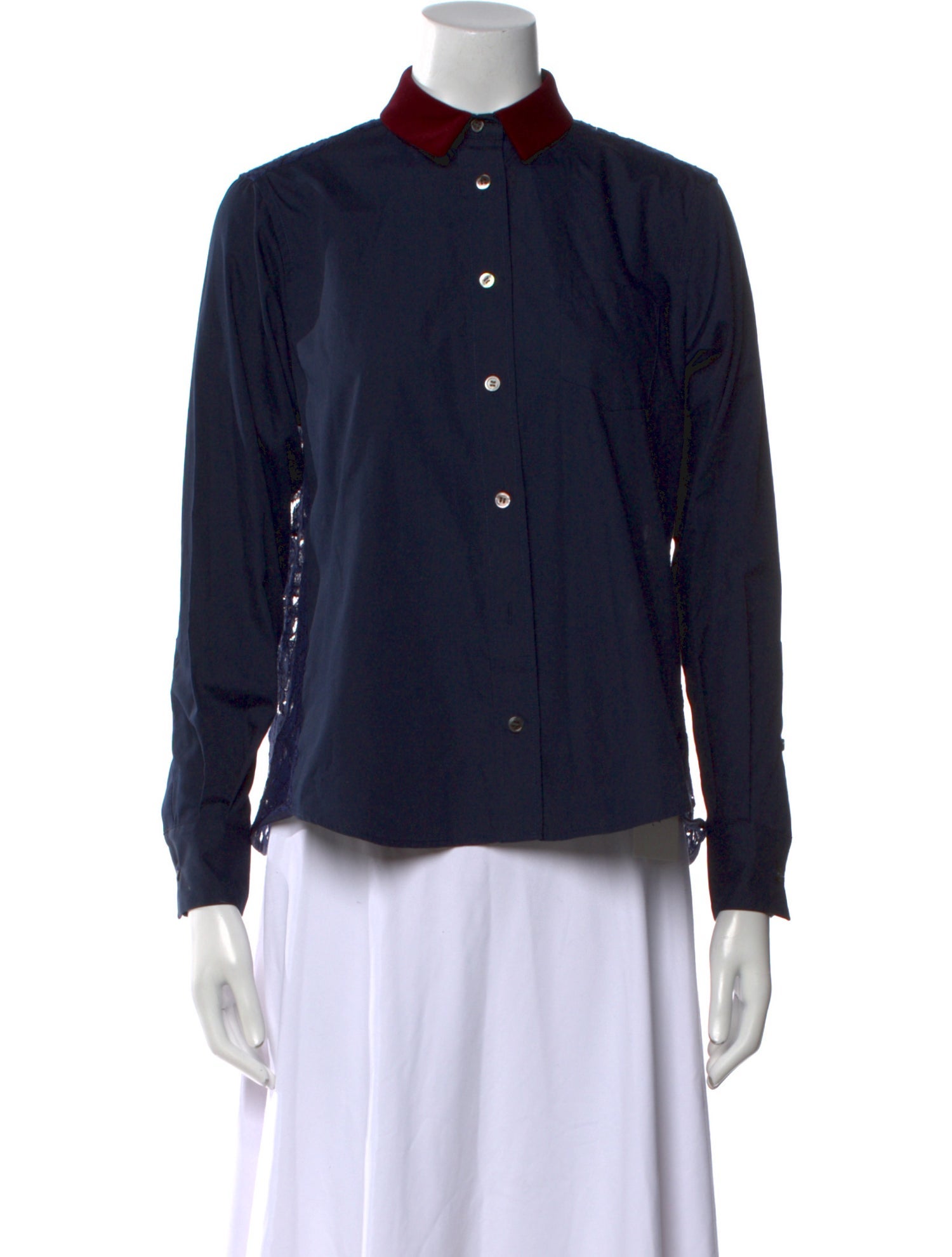 Sacai Long Sleeve Button-Up Top