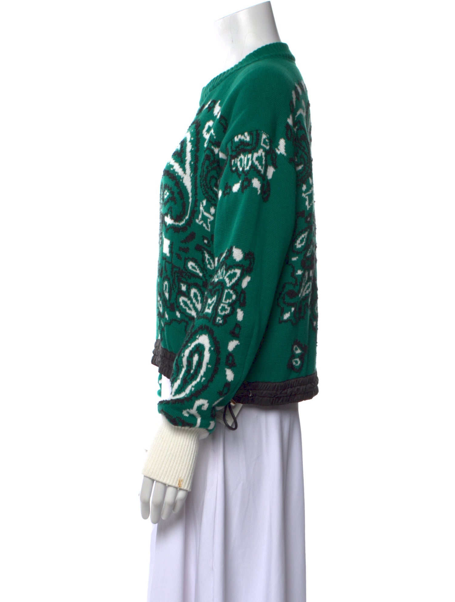 Sacai Paisley Print Crew Neck Sweater