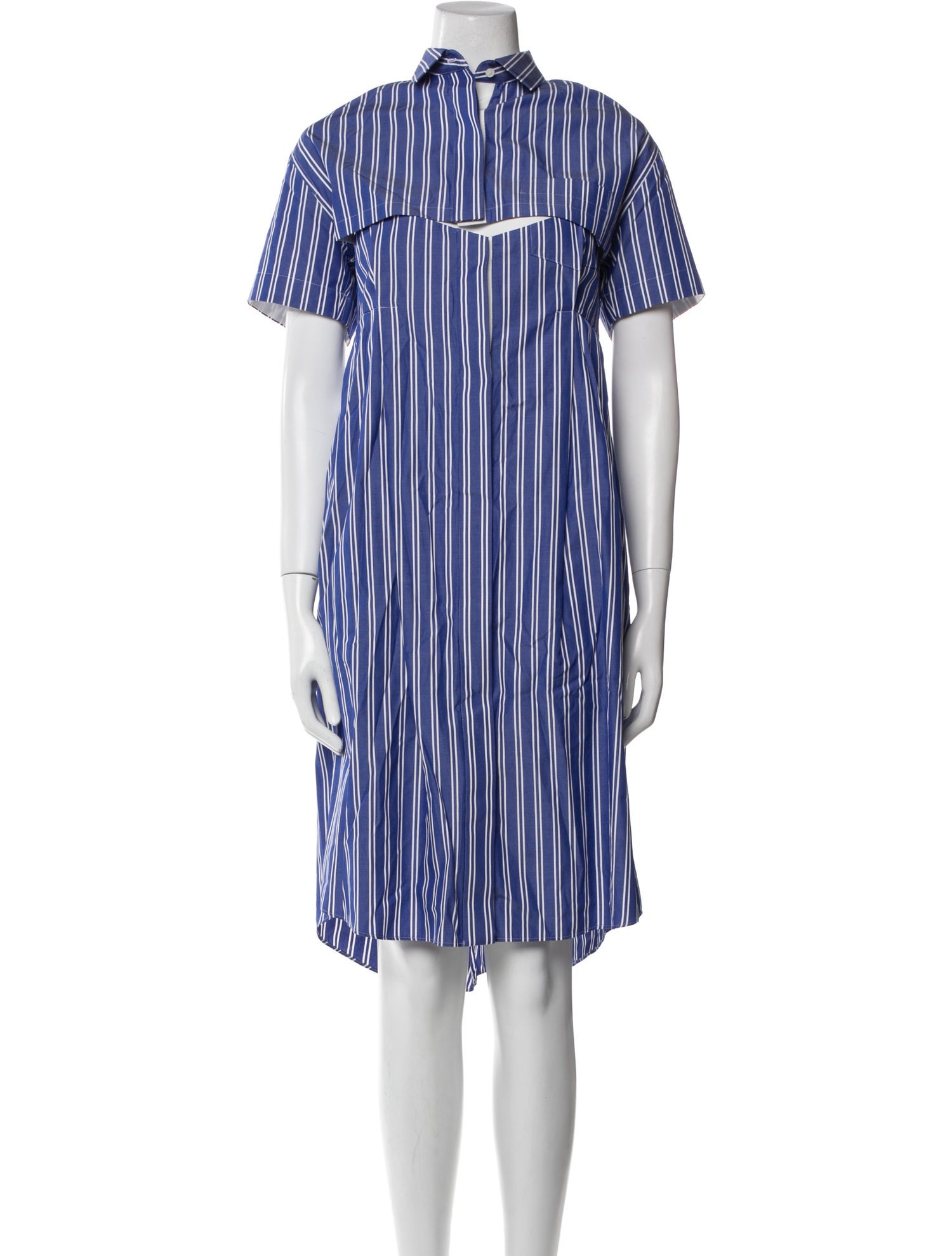 Sacai Striped Midi Length Dress