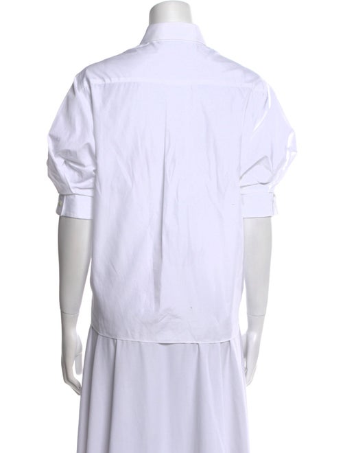 Sacai Mock Neck Short Sleeve Button-Up Top