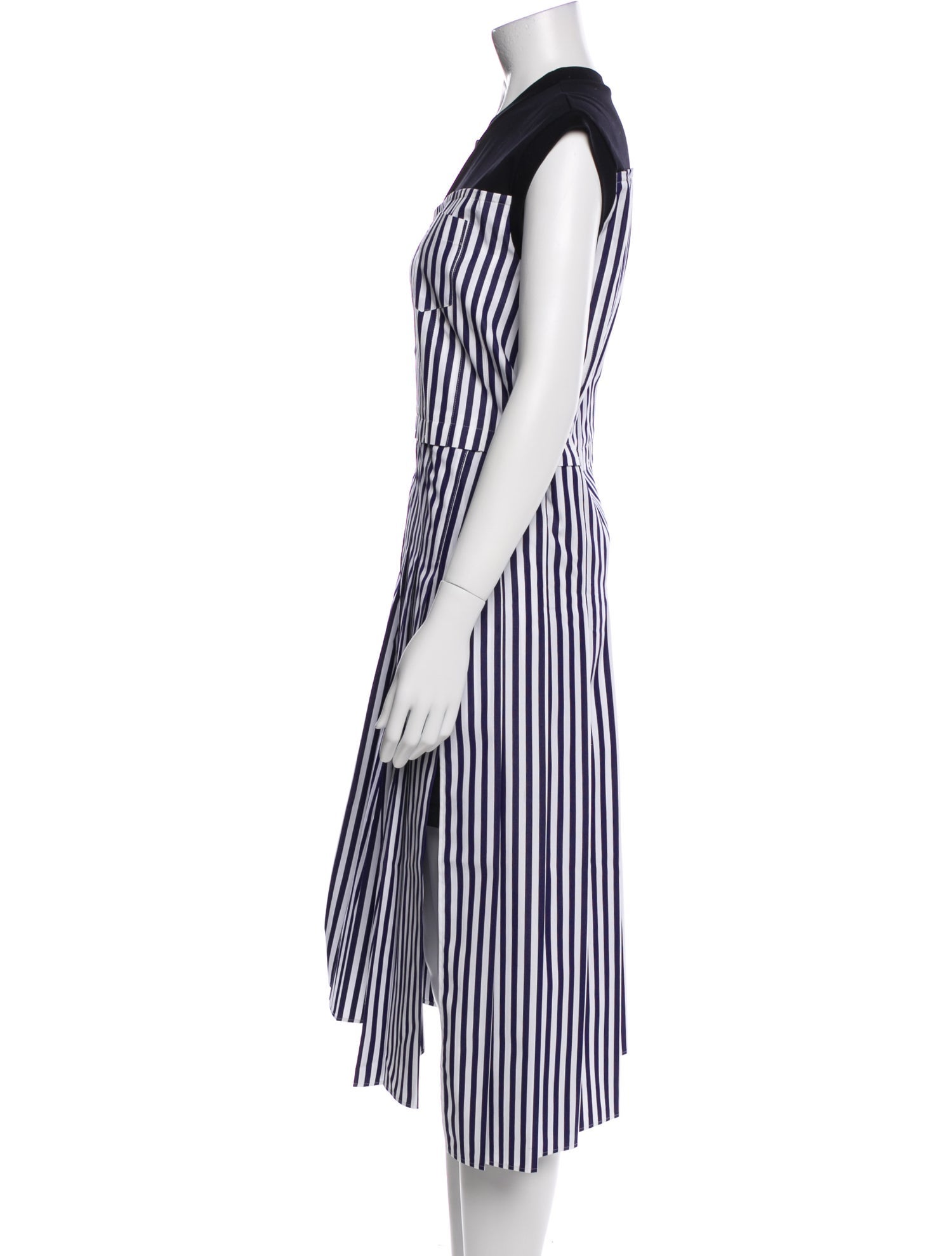 Sacai Striped Midi Length Dress