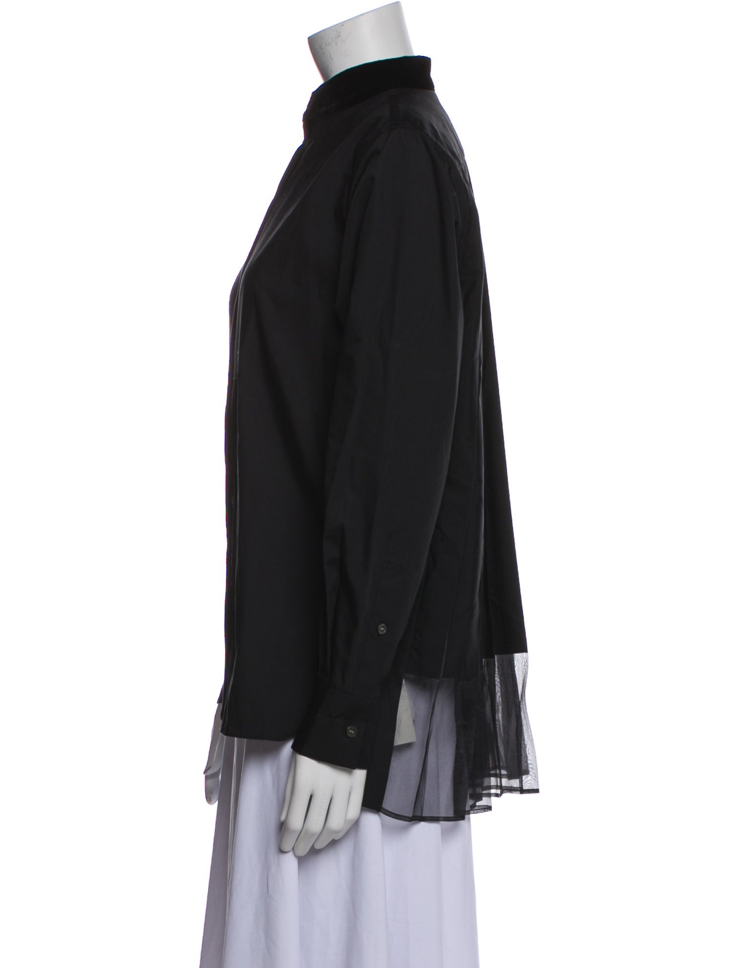 Sacai Mock Neck Long Sleeve Sweatshirt