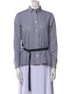 Sacai Striped Long Sleeve Button-Up Top