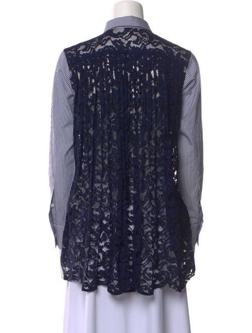 Sacai Striped Long Sleeve Button-Up Top