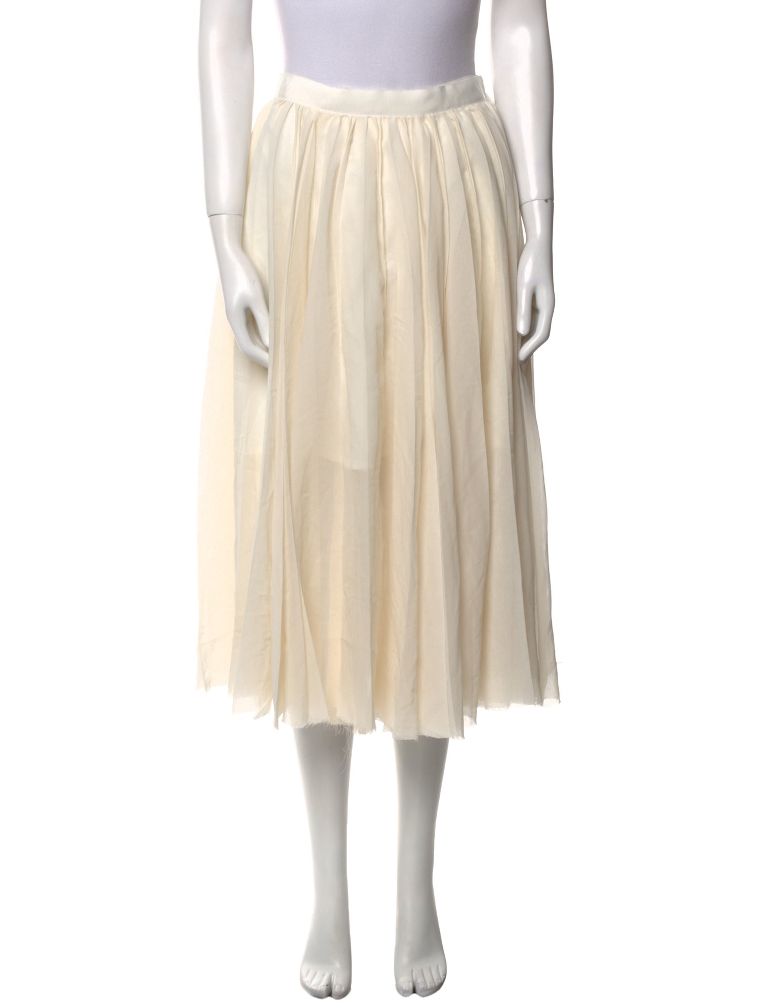 Sacai Pleated Accents Midi Length Skirt