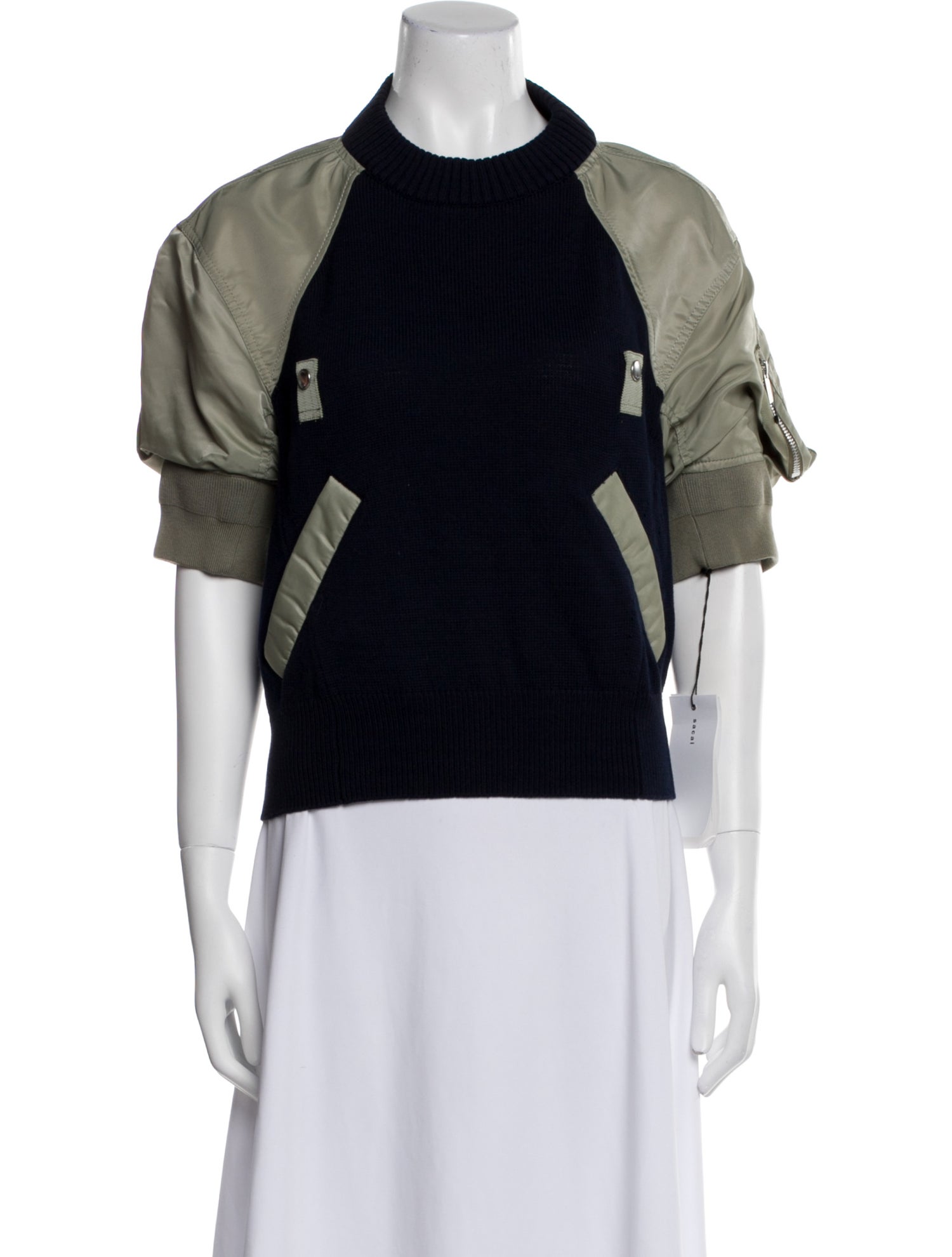 Sacai Colorblock Pattern Mock Neck Sweater w/ Tags