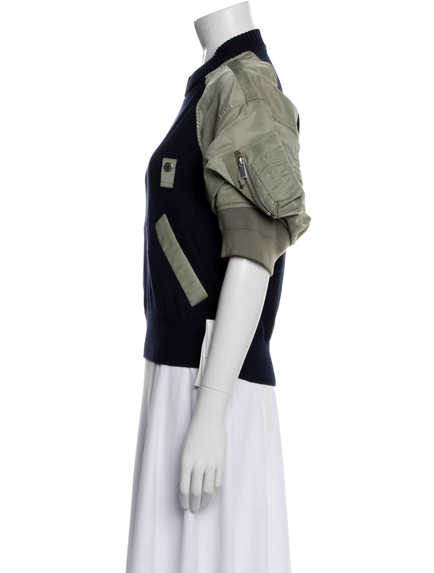 Sacai Colorblock Pattern Mock Neck Sweater w/ Tags