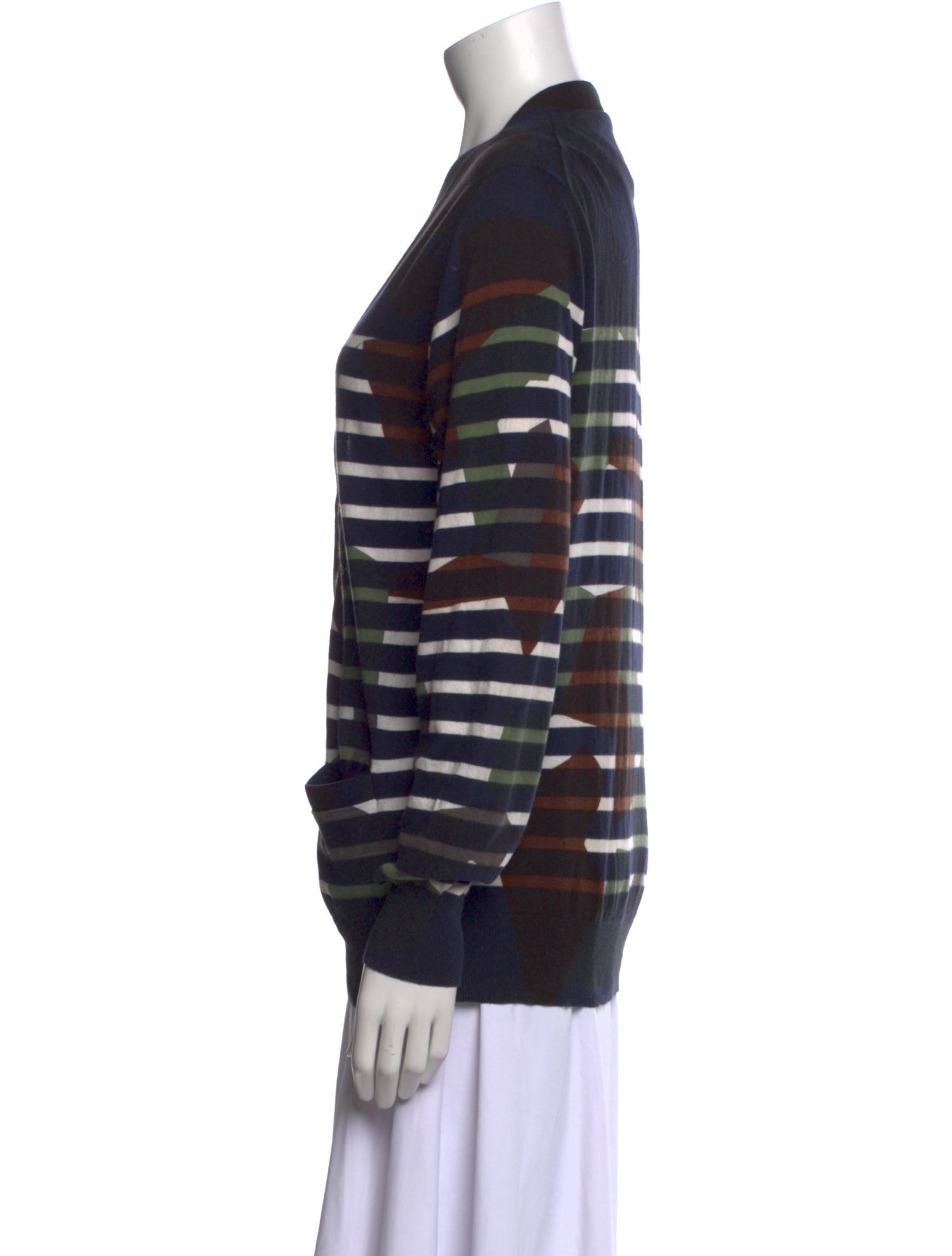 Sacai Striped V-Neck Sweater