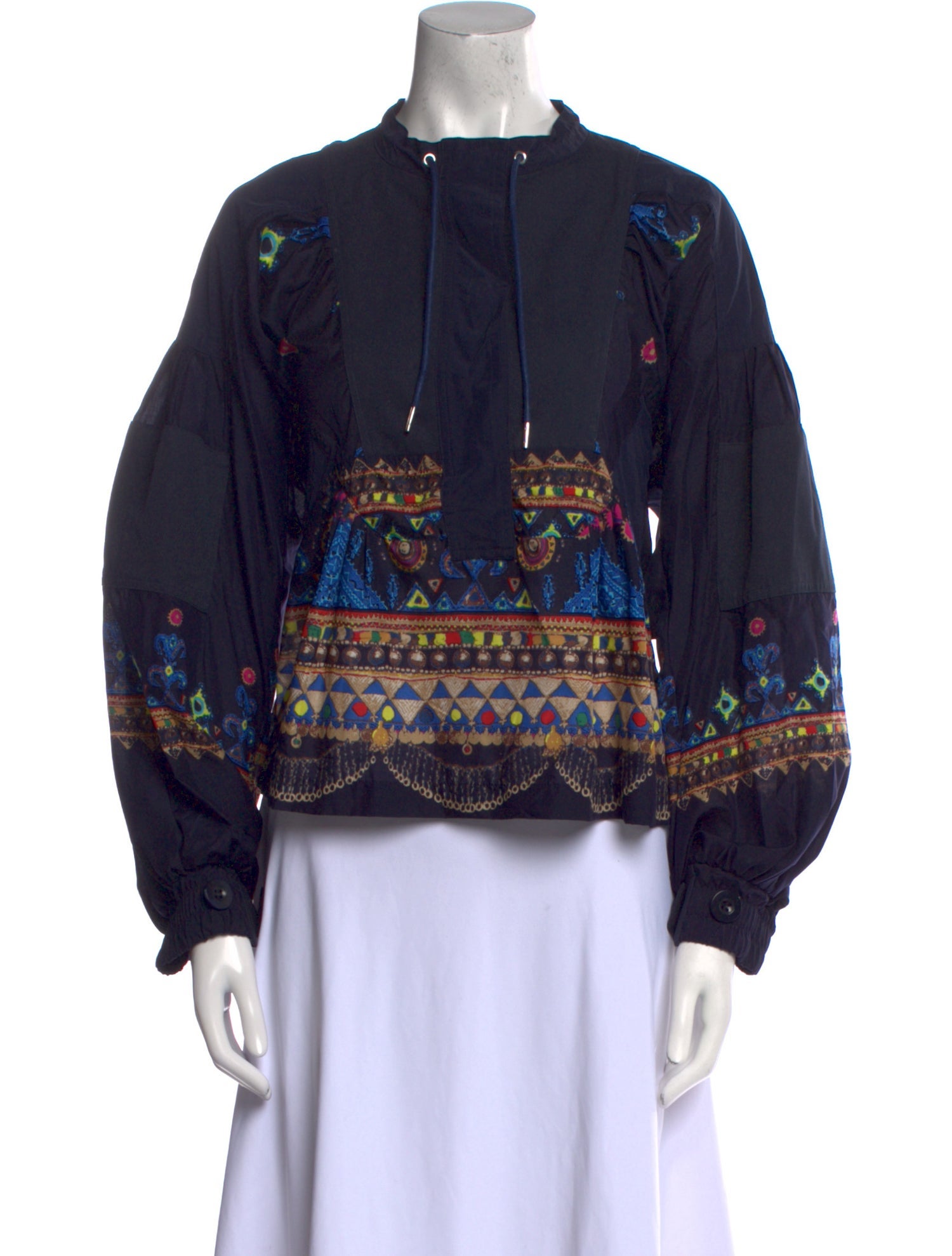 Sacai Printed Mock Neck Sweatshirt