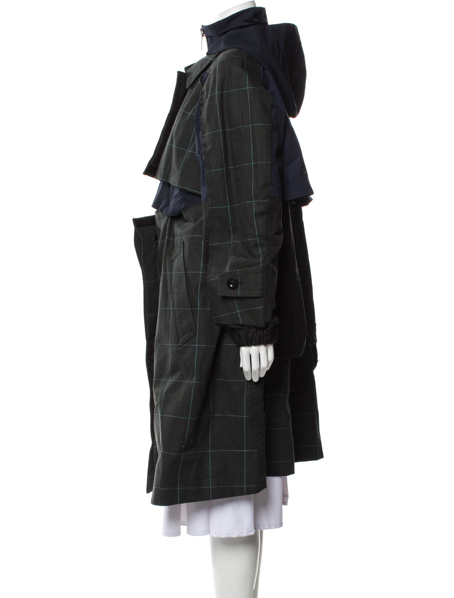 Sacai Plaid Print Coat