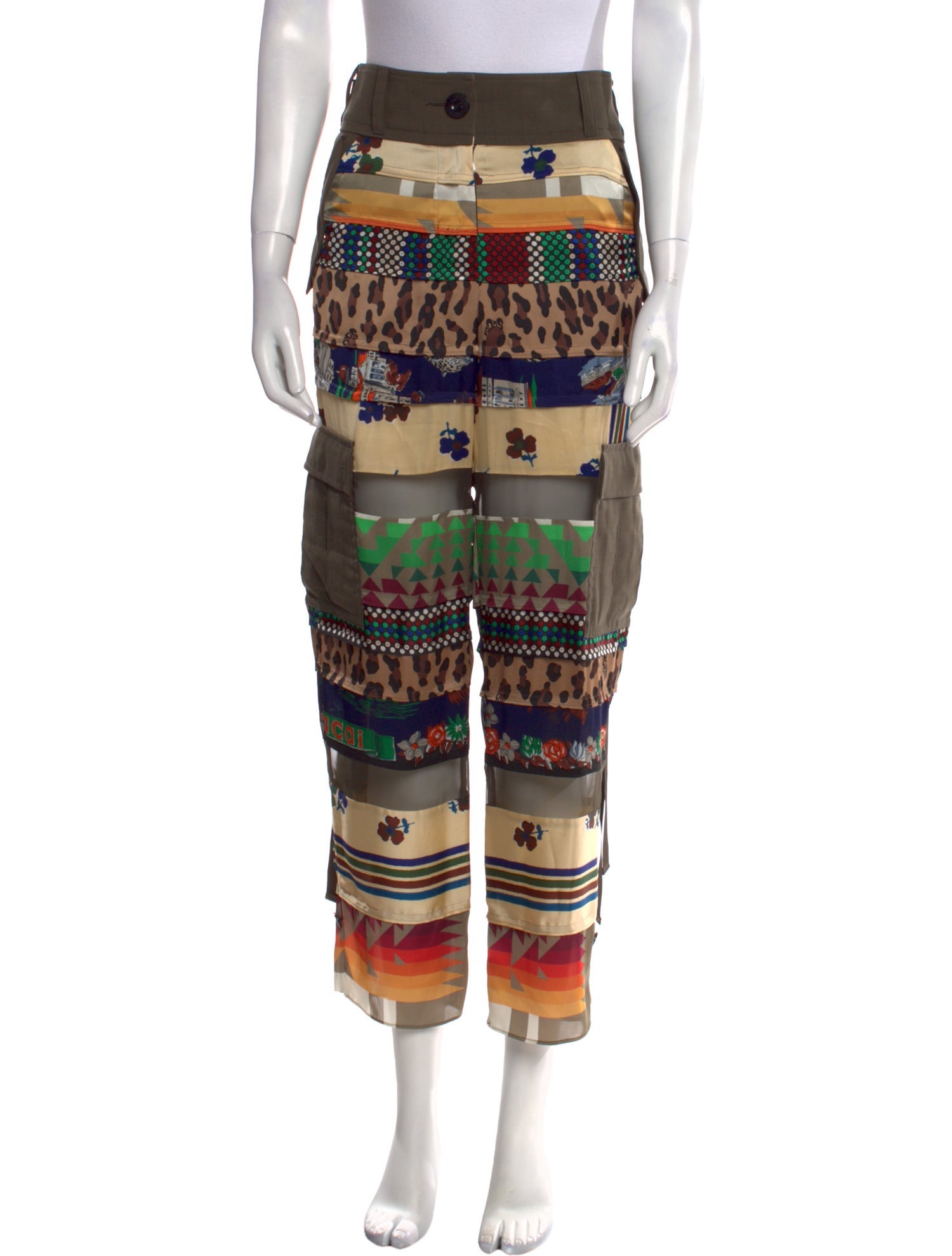 Sacai Printed Straight Leg Pants