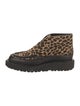 Sacai Ponyhair Animal Print Lace-Up Boots