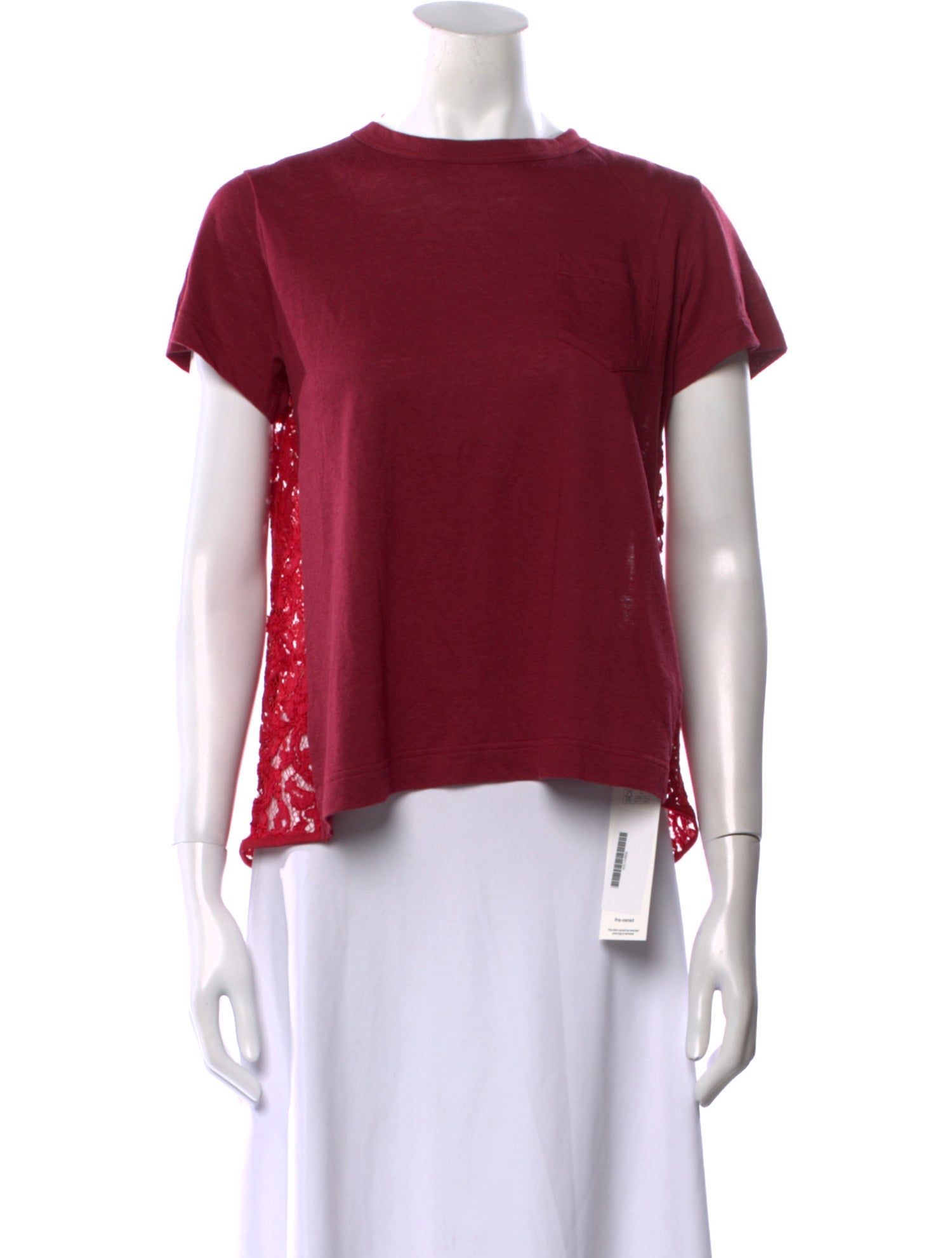 Sacai Bateau Neckline Short Sleeve Blouse