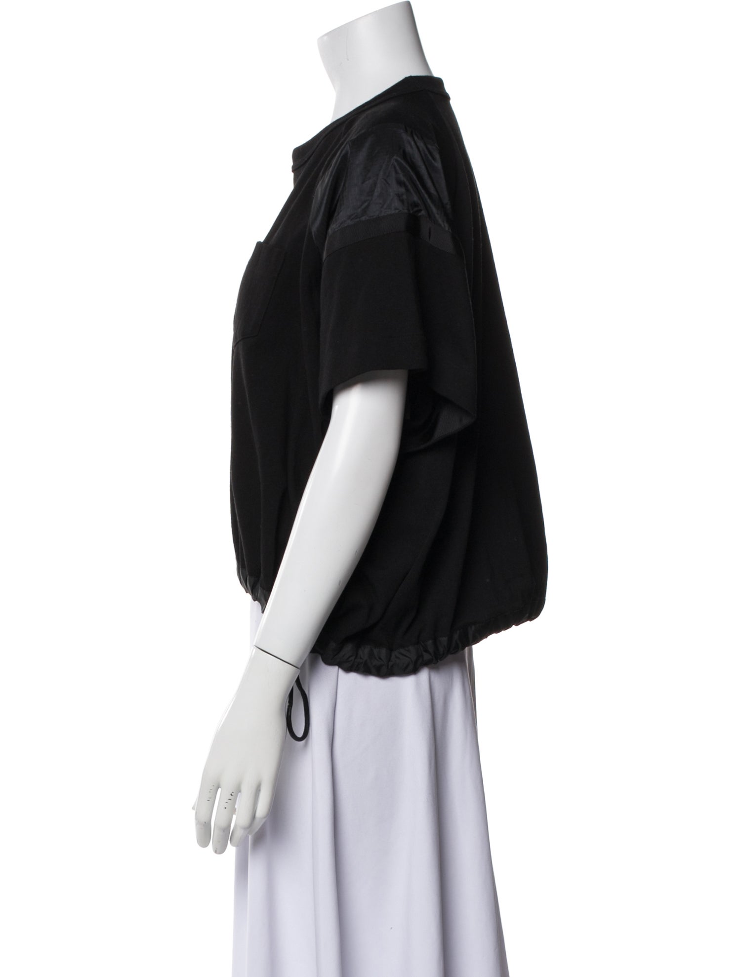 Sacai Crew Neck Short Sleeve Crop Top