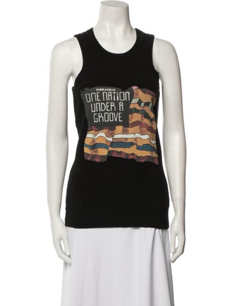 Sacai Graphic Print Scoop Neck Top