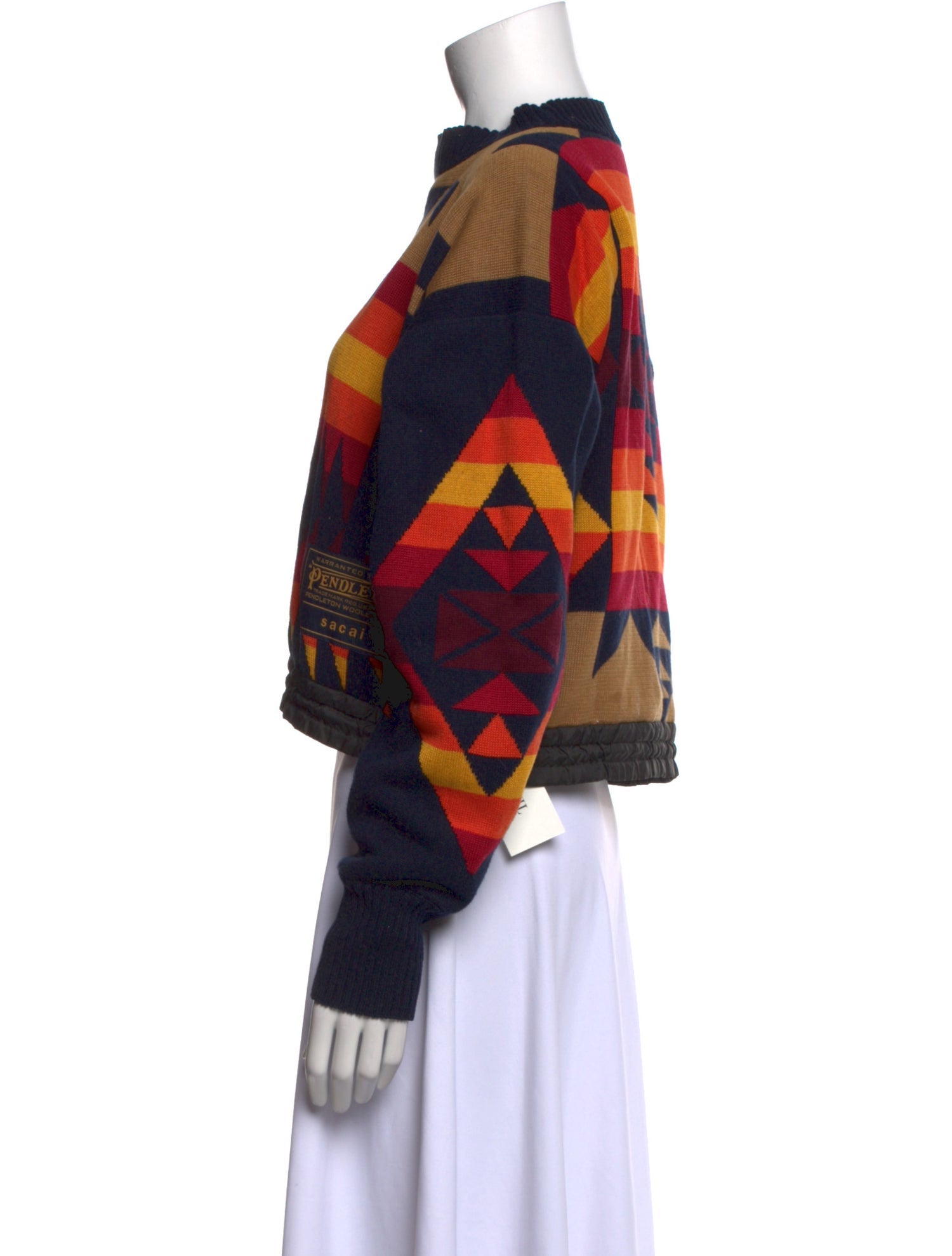 Sacai Printed Mock Neck Sweater