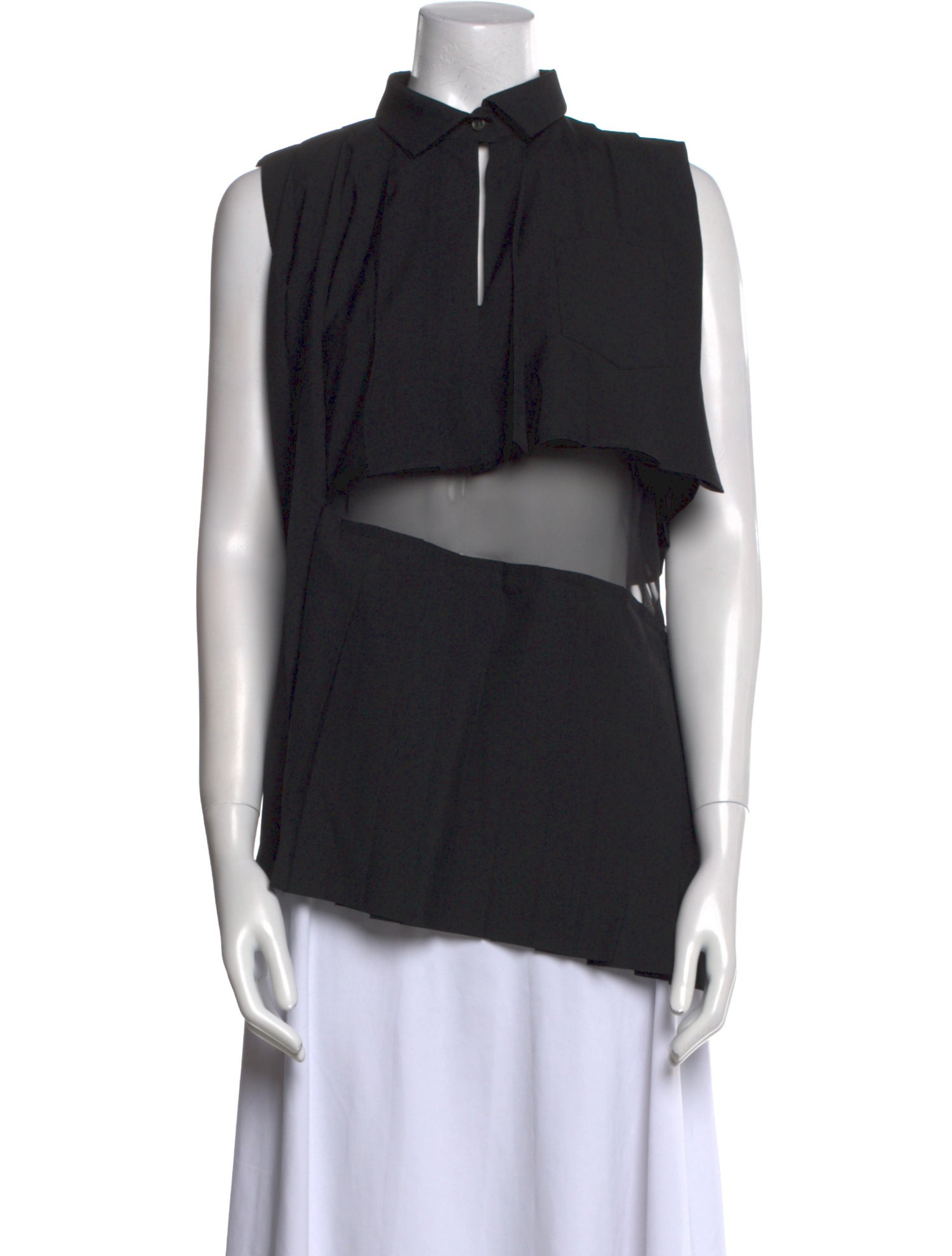 Sacai Mock Neck Sleeveless Blouse