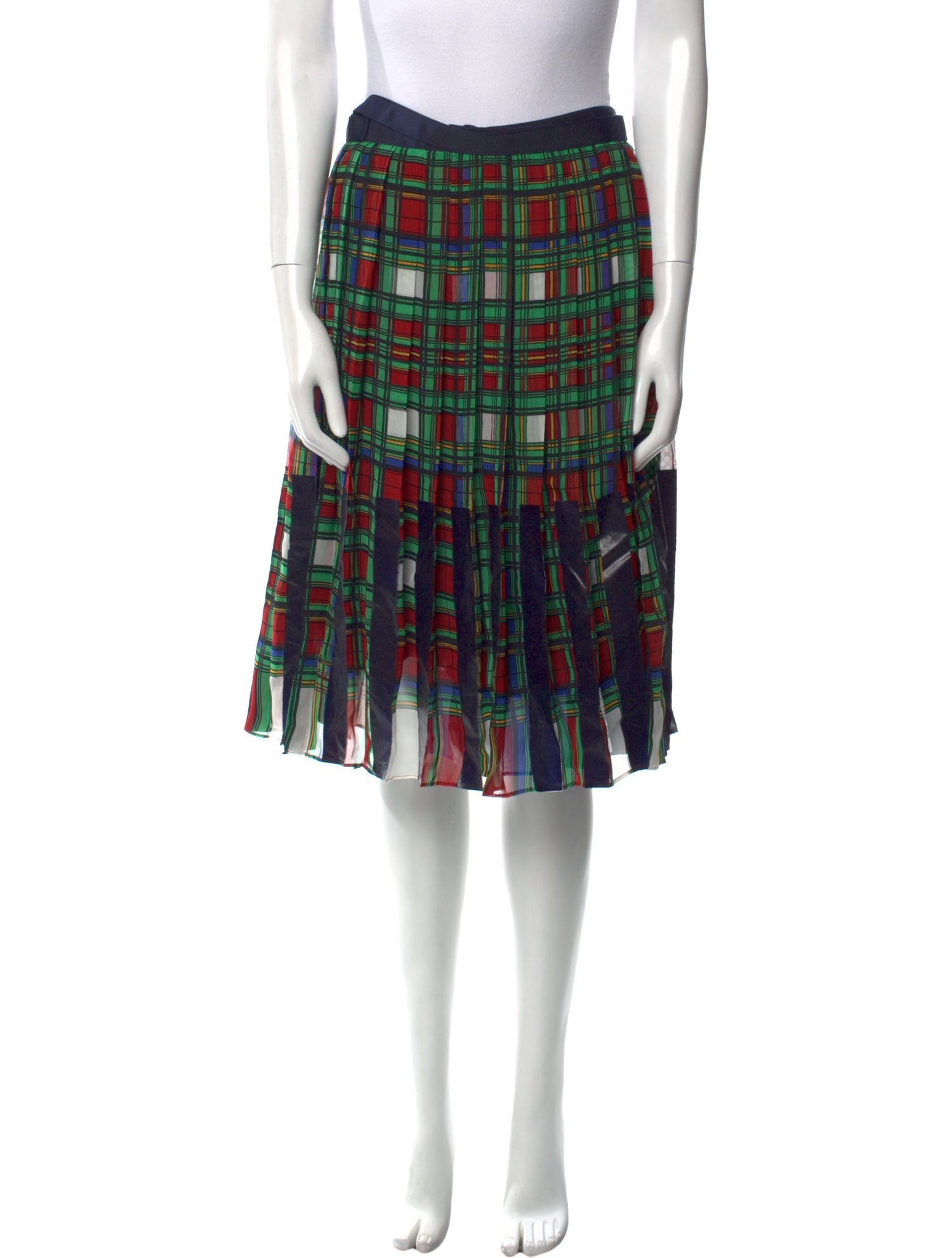 Sacai Plaid Print Knee-Length Skirt w/ Tags