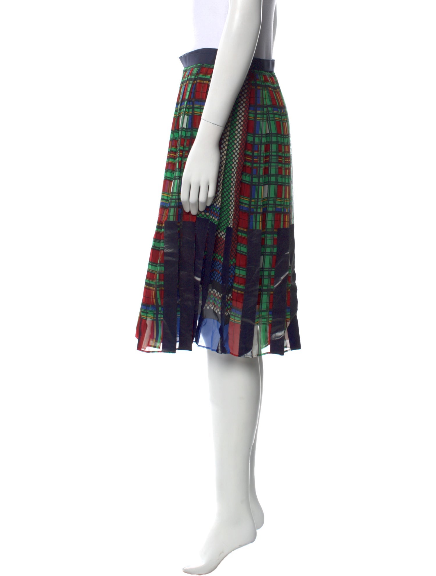 Sacai Plaid Print Knee-Length Skirt w/ Tags