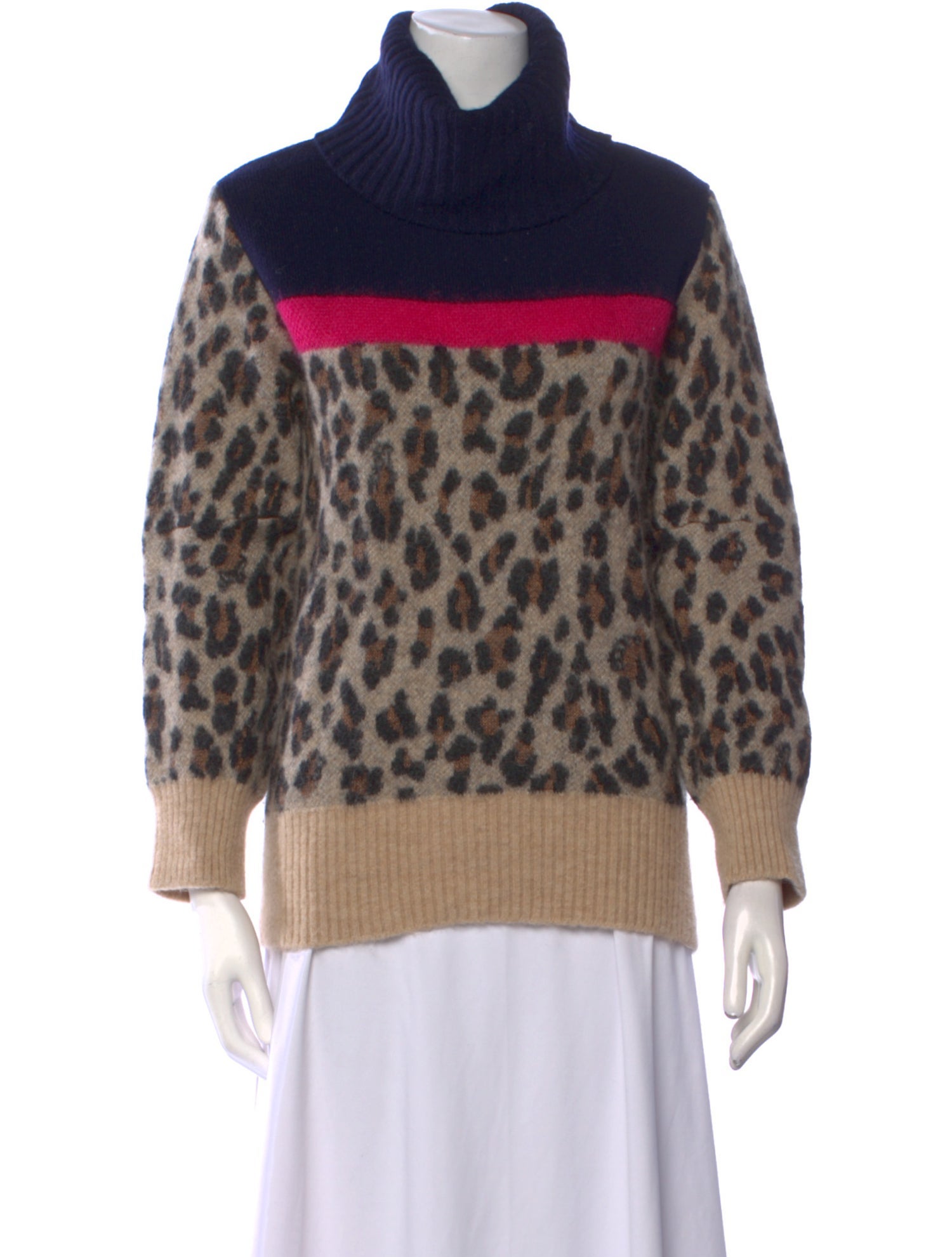 Sacai Animal Print Turtleneck Sweater