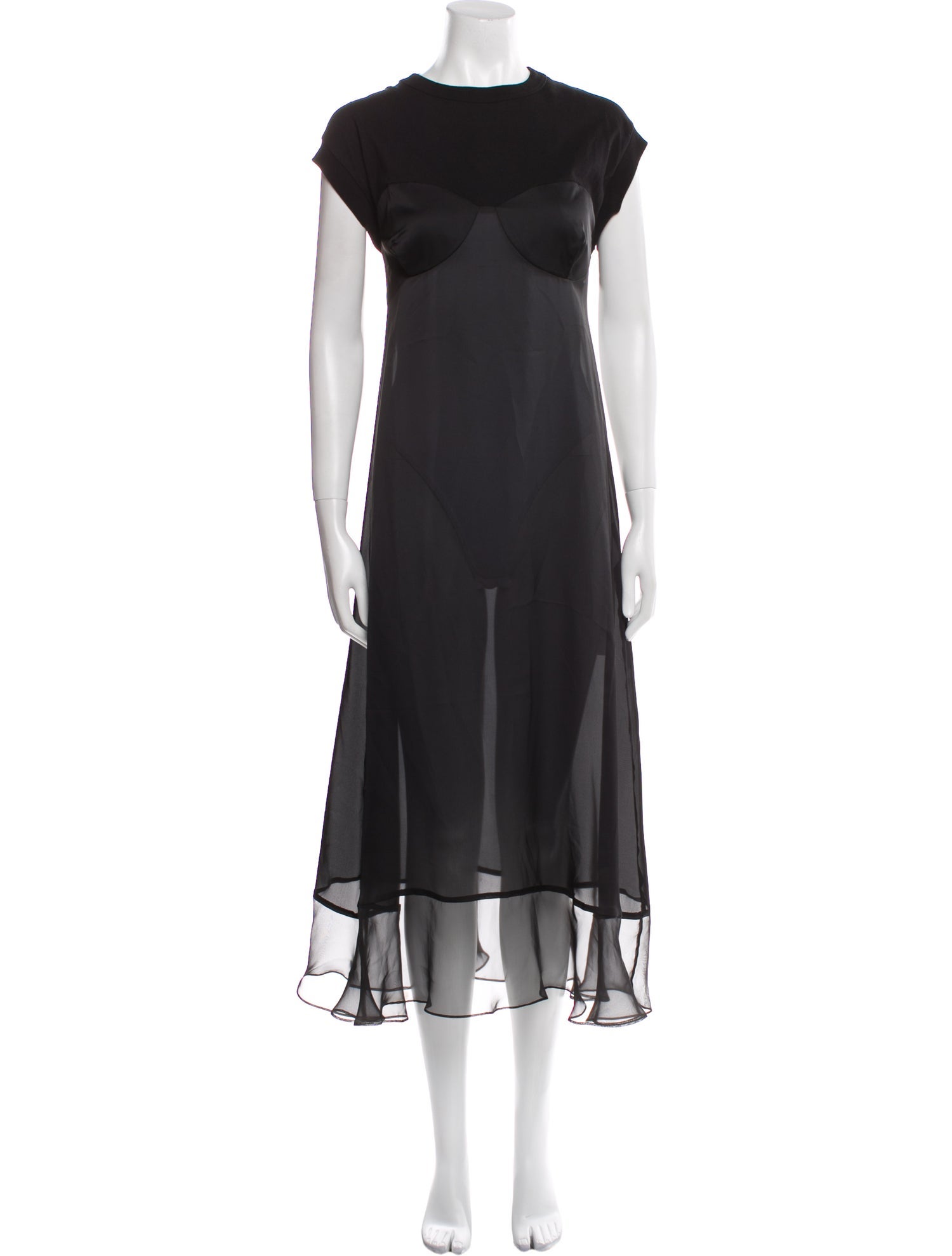 Sacai Crew Neck Long Dress