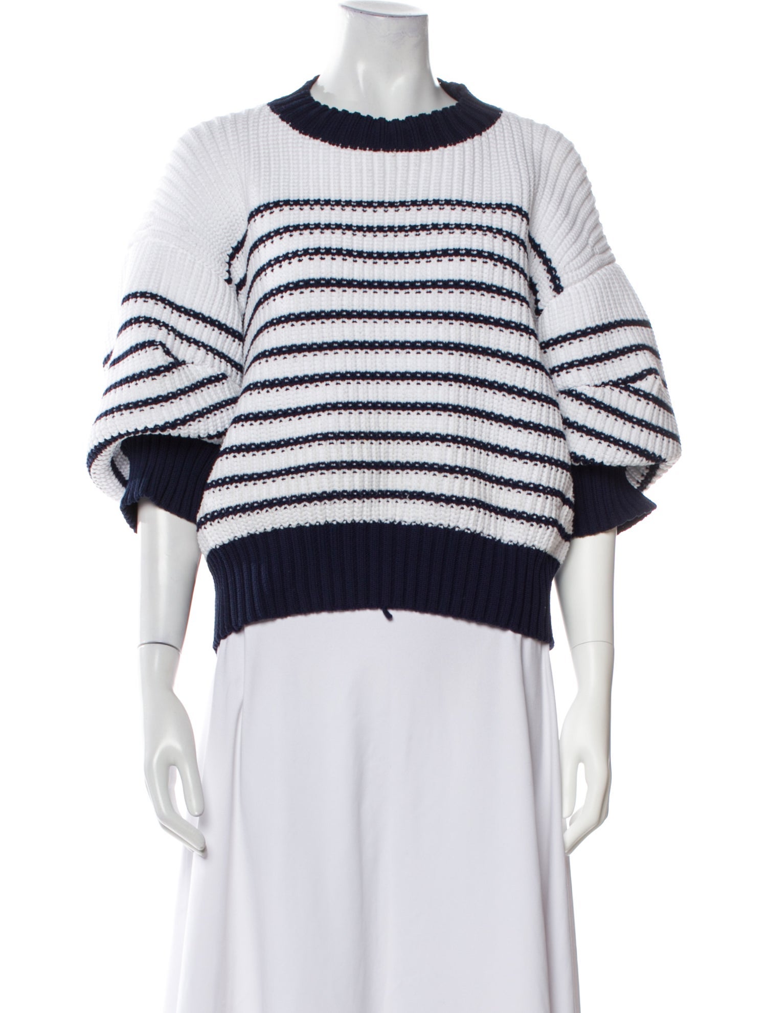 Sacai Striped Crew Neck Sweater