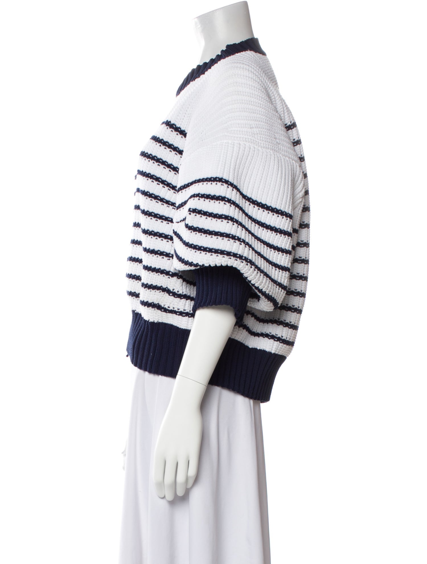 Sacai Striped Crew Neck Sweater
