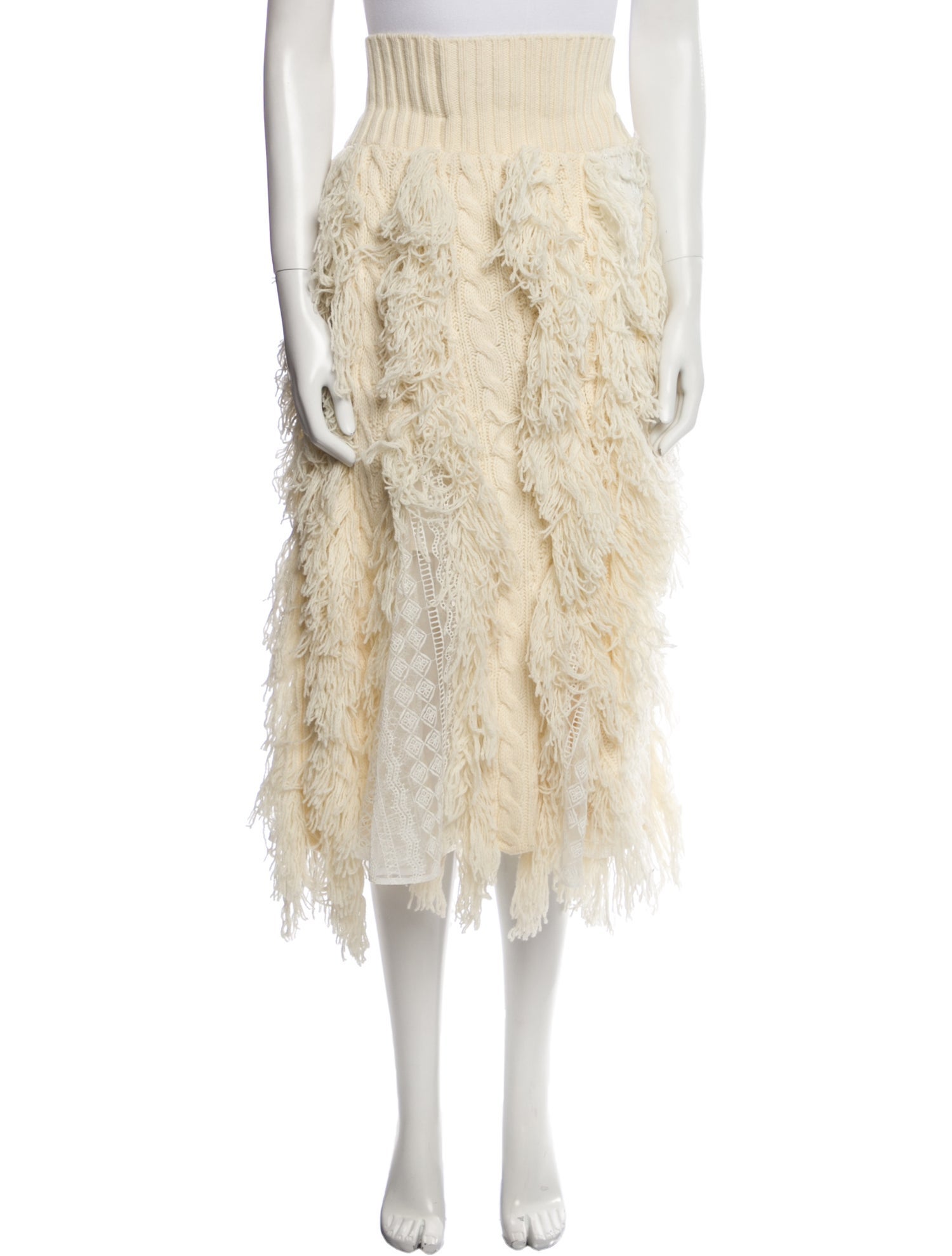 Sacai Wool Midi Length Skirt