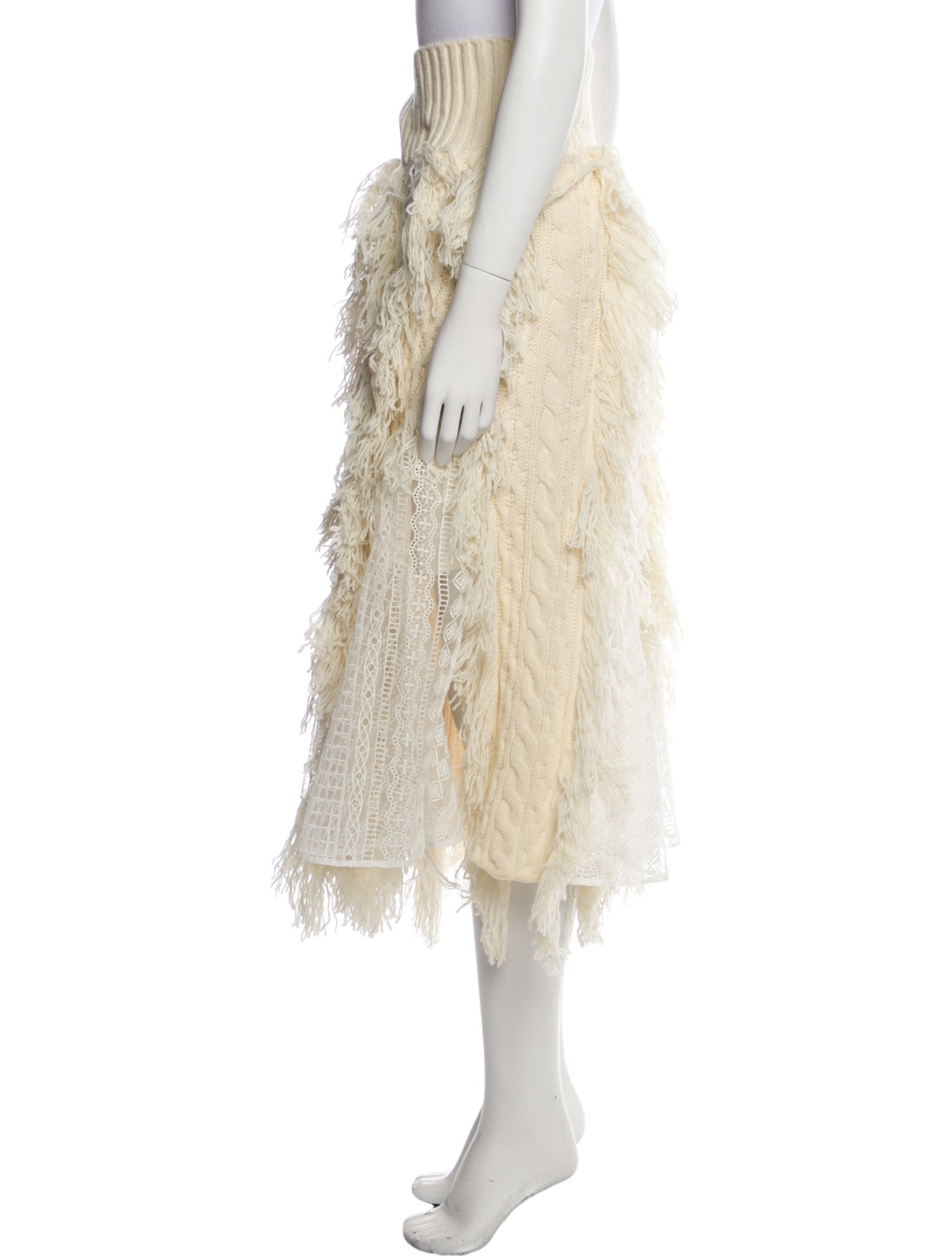 Sacai Wool Midi Length Skirt