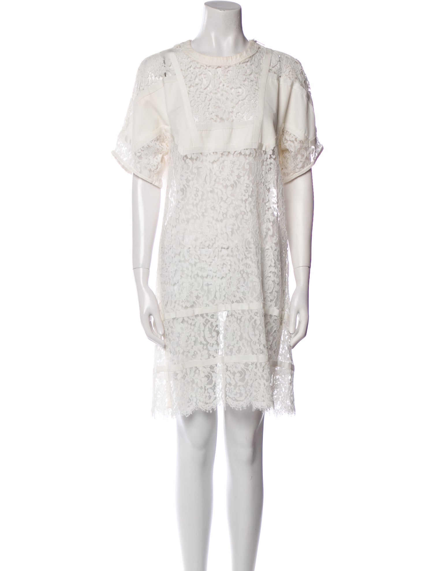 Sacai Crew Neck Knee-Length Dress