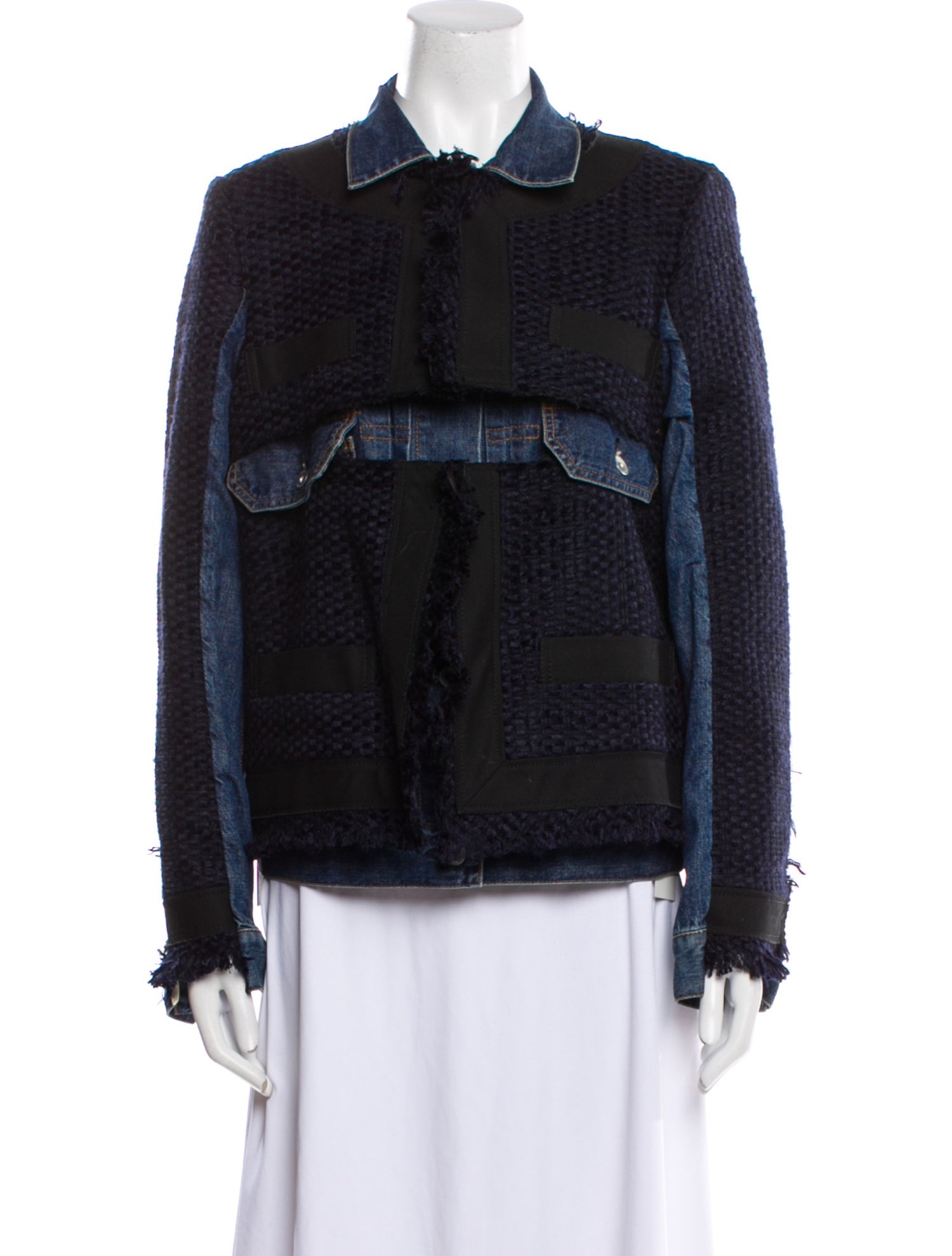 Sacai Colorblock Pattern Denim Jacket