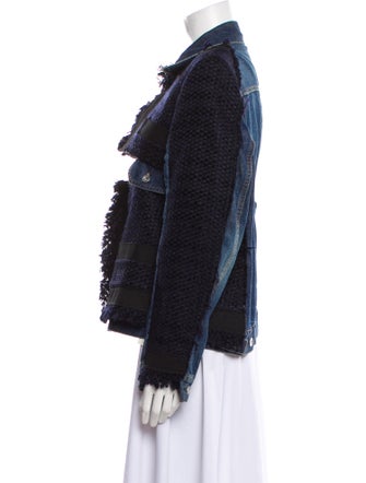 Sacai Colorblock Pattern Denim Jacket