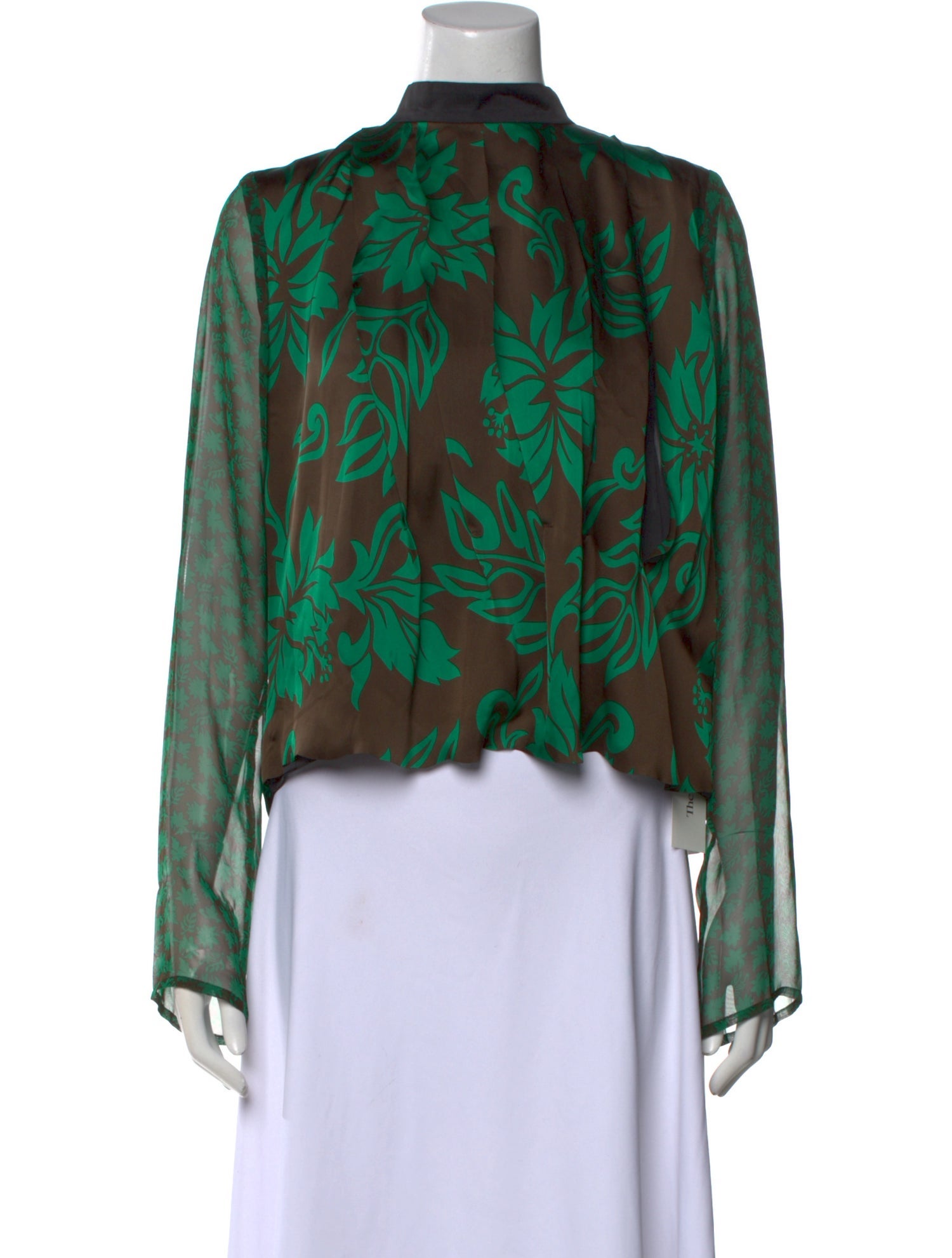 Sacai Printed Mock Neck Blouse