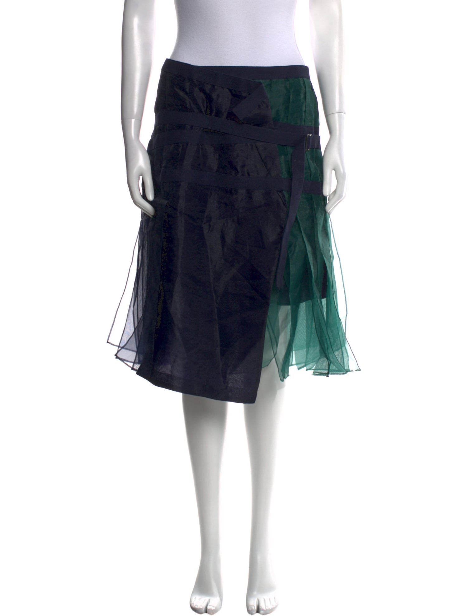 Sacai Colorblock Pattern Knee-Length Skirt