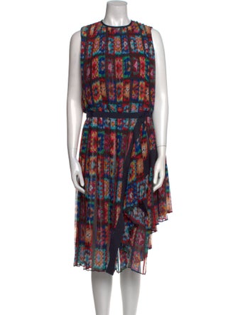 Sacai Printed Knee-Length Dress