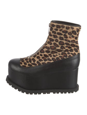 Sacai Ponyhair Animal Print Boots