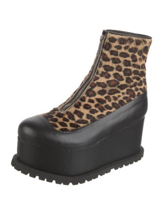 Sacai Ponyhair Animal Print Boots