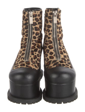 Sacai Ponyhair Animal Print Boots