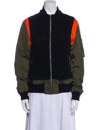 Sacai Colorblock Pattern Bomber Jacket