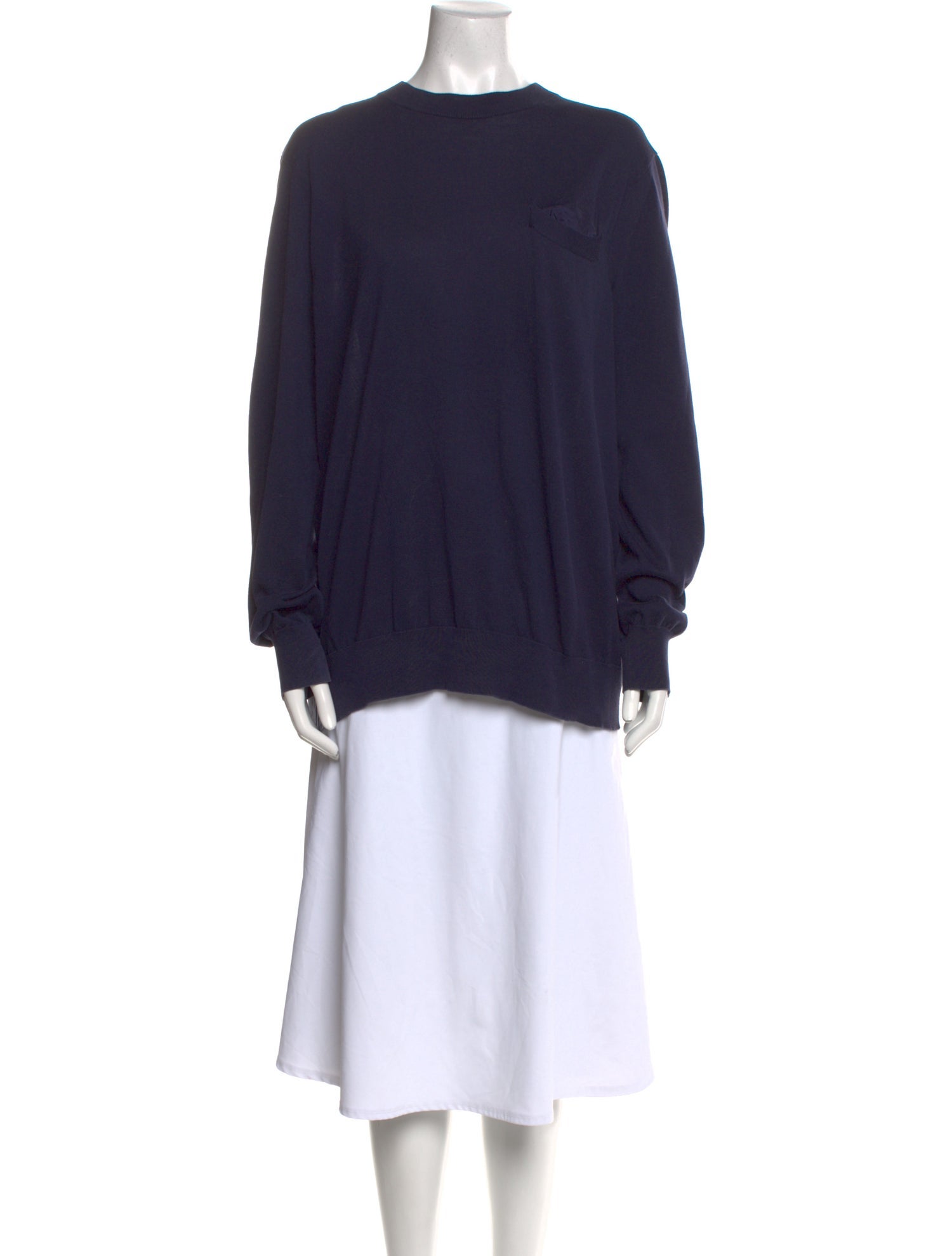 Sacai Mock Neck Long Sleeve Sweatshirt