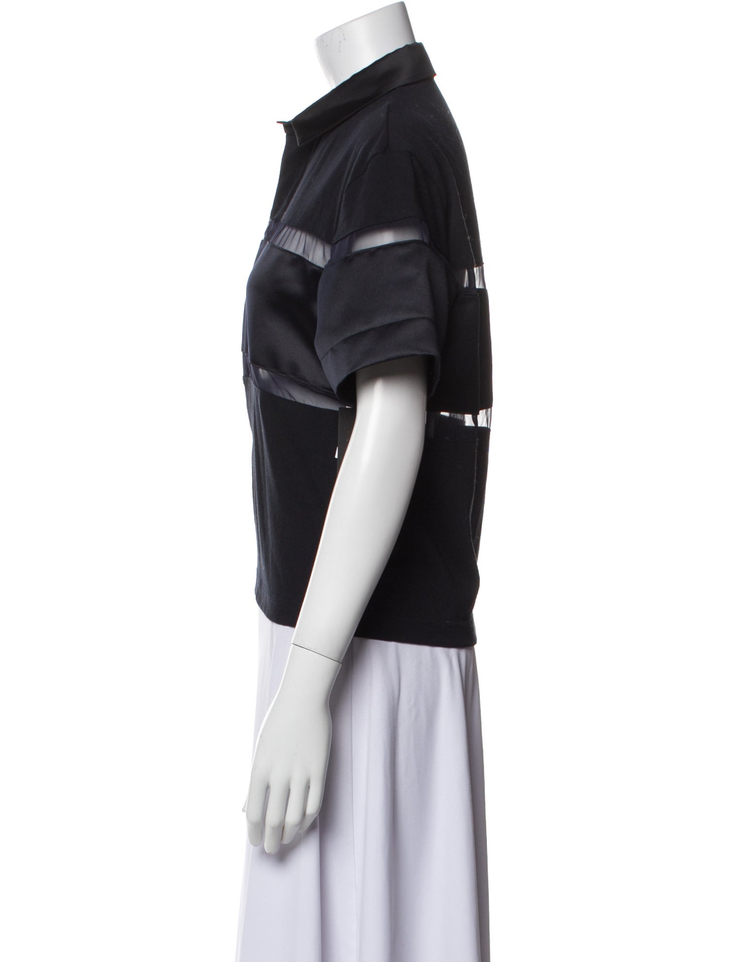 Sacai Short Sleeve Crop Top