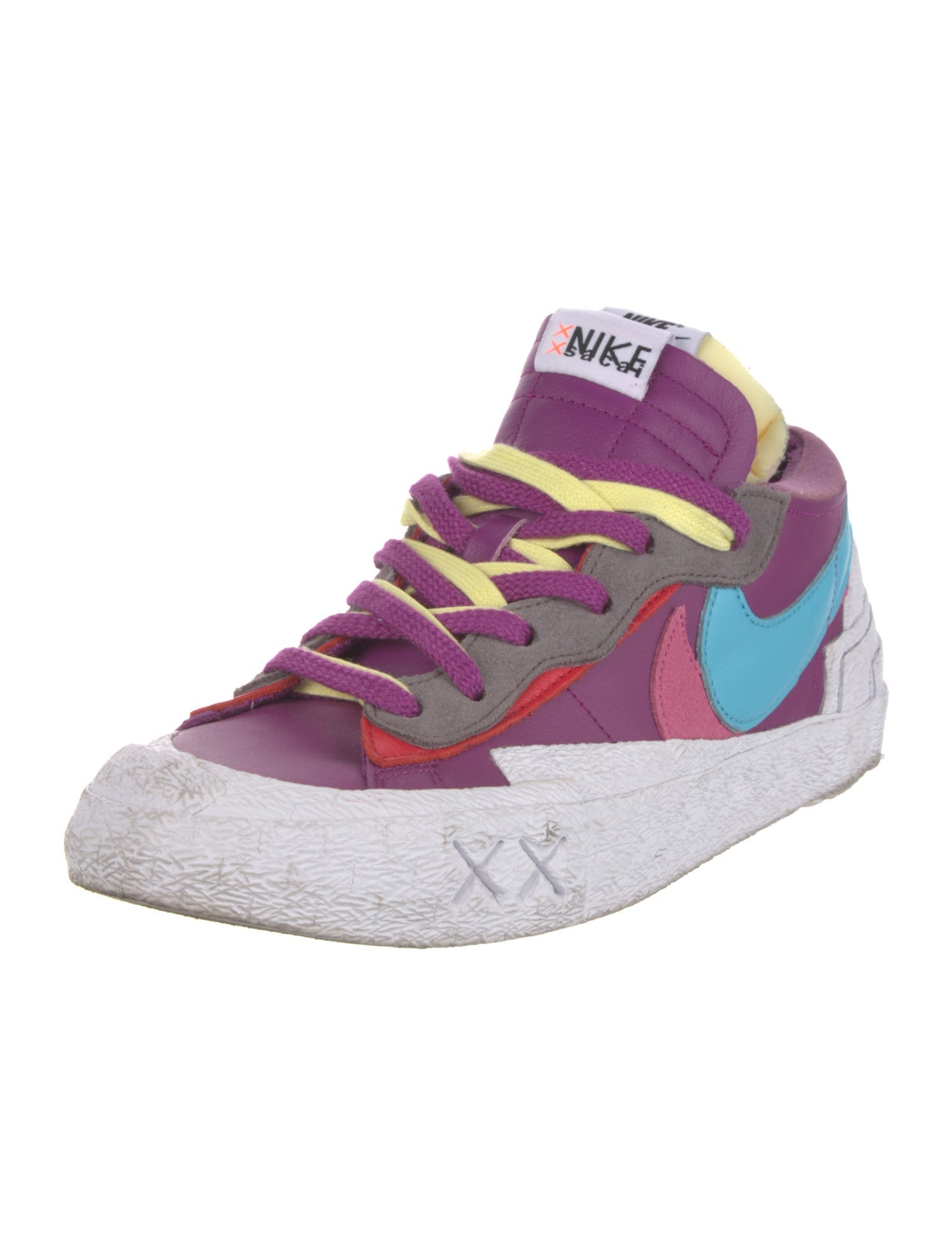 Sacai x Nike Leather Colorblock Pattern Sneakers