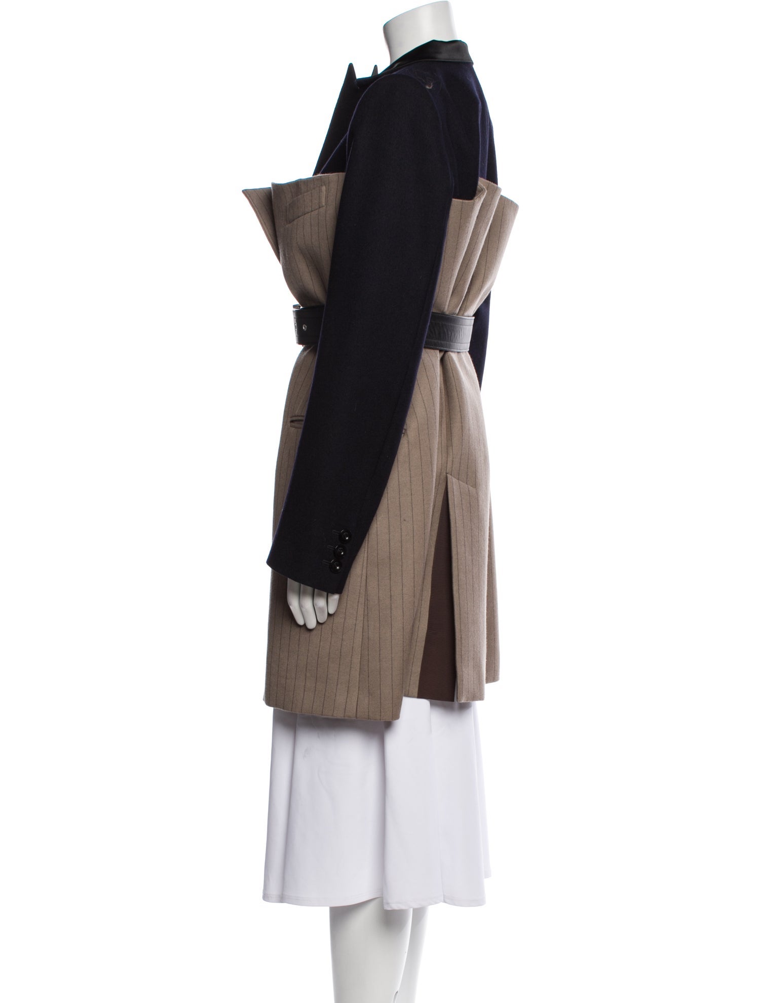 Sacai Wool Striped Trench Coat