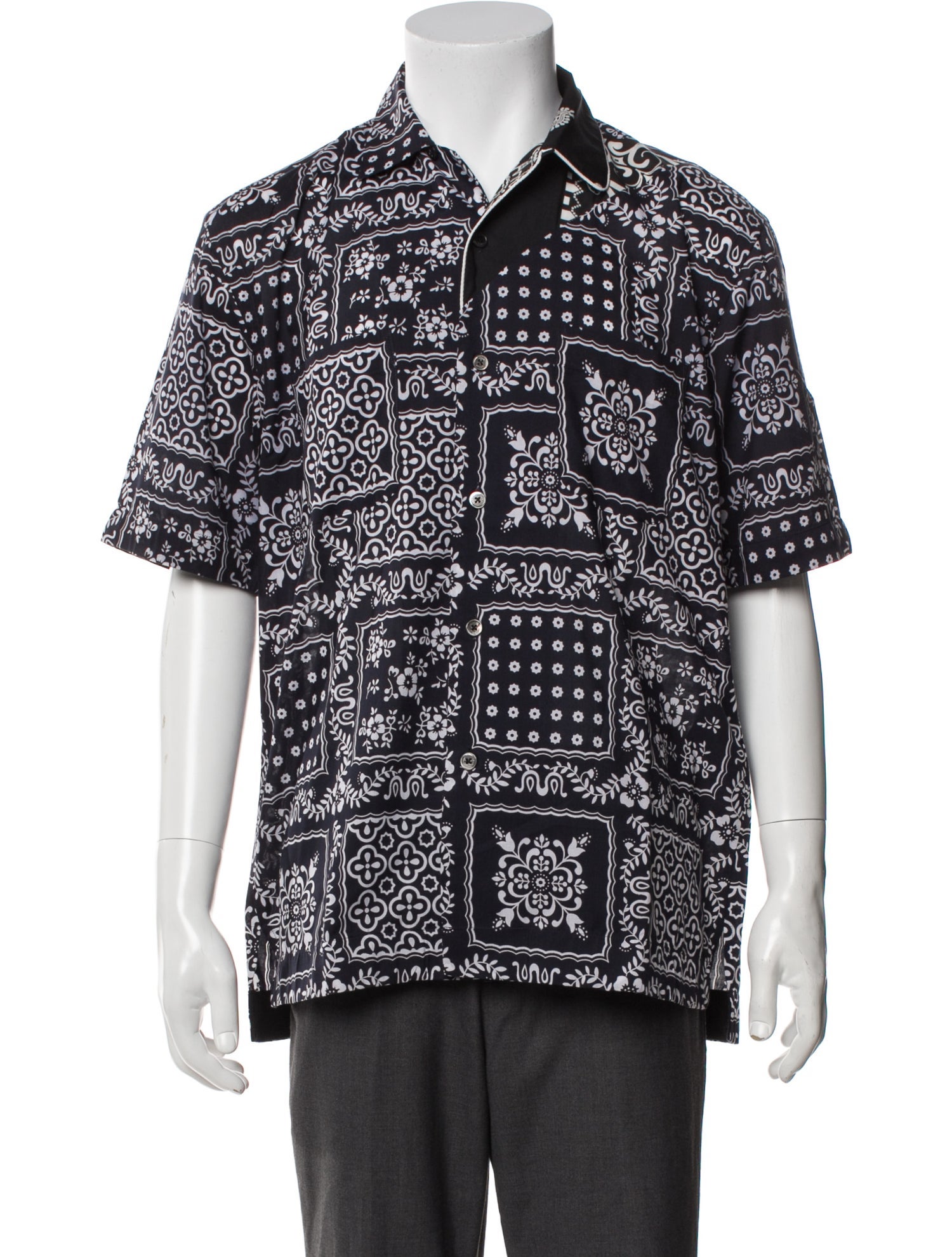 Sacai Floral Print Short Sleeve Shirt