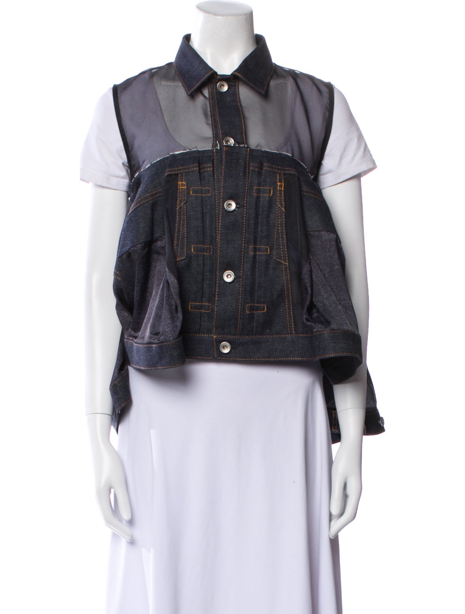 Sacai Plaid Print Vest